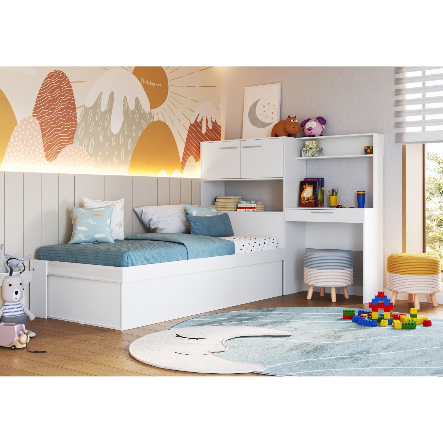 Cama Box Infantil Articulável Solteiro Istambul | MadeiraMadeira