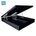 Ver imagem 2 de Cama Box Baú King Bipartido Sintético Preto 42x193x203