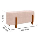 Ver imagem 3 de Puff Recamier Organico Imperial 100 cm Linho Rose Impo