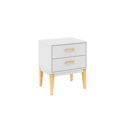 Mesa Cabeceira Infantil LE 6007 c/ 2 Gavetas Branco - Movelbento - 1