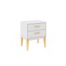 Mesa Cabeceira Infantil LE 6007 c/ 2 Gavetas Branco - Movelbento - 1