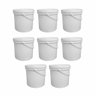 Kit 8 Baldes Alimentício 16 Litros com Tampa e Alça Lacre - Branco - 1