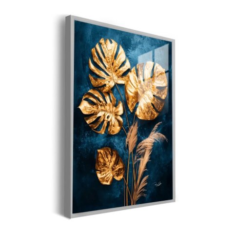 Quadro Costela de Adao: Moldura Branca Canvas com Vidro/ 40x60