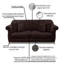Ver imagem 3 de Sofá 3 Lugares Pé de Madeira Julieta 200 Cm Suede Café S04 - D'Rossi