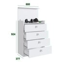 Ver imagem 3 de Cômoda 4 Gavetas com Gabinete Oculto Lock Branco