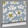 Papel de Parede Flores Fundo Azul-60x300cm - 2