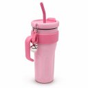 Ver imagem 1 de Copo Térmico 1100ml Ms-982 com Canudo de Inox com Alça Isolamento Térmico com Tampa 2 Funções:Rosa C