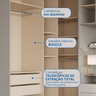 Guarda Roupa Casal Modulado 6 Peças Elegance com Espelho - 15