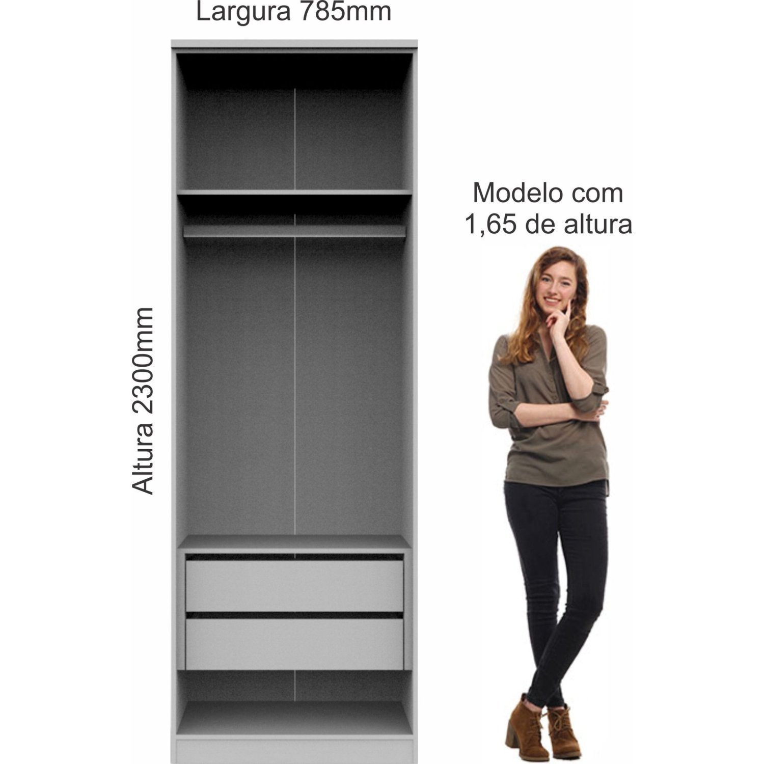 Guarda Roupa Casal Modulado 6 Peças Elegance com Espelho - 8