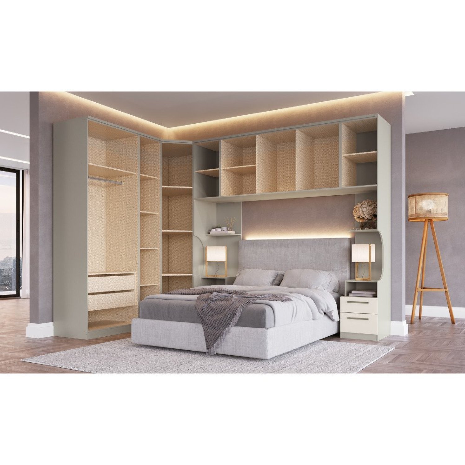 Guarda Roupa Casal Modulado 6 Peças Elegance com Espelho - 2