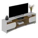 Ver mais imagens de Rack com Painel para TV até 86 Polegadas MDF 220CMX198CM Porto Marrom