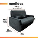 Ver imagem 4 de Sofá Cama 2 Lugares 1,40m com Almofadas Dani