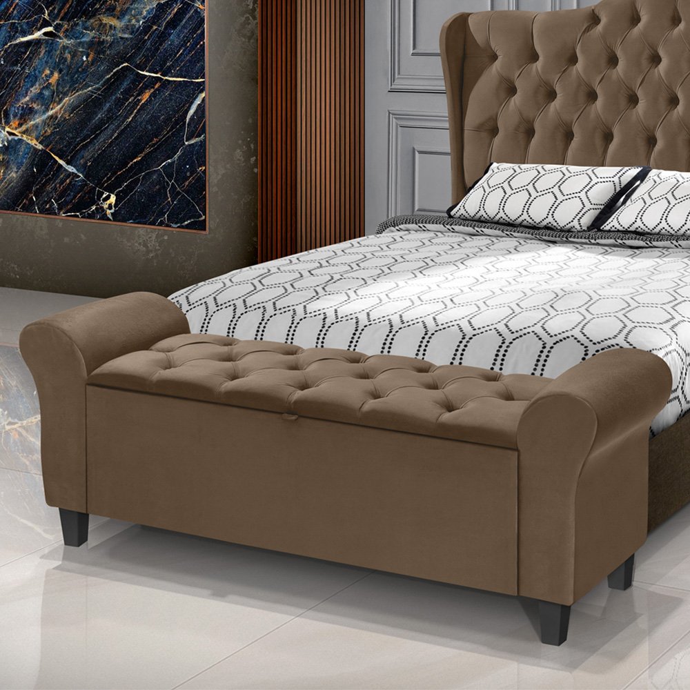 Recamier Baú Calçadeira Para Cama Box Queen 150 cm Dubai Várias Cores LH Móveis Recamier Dubai 1.50  - 10