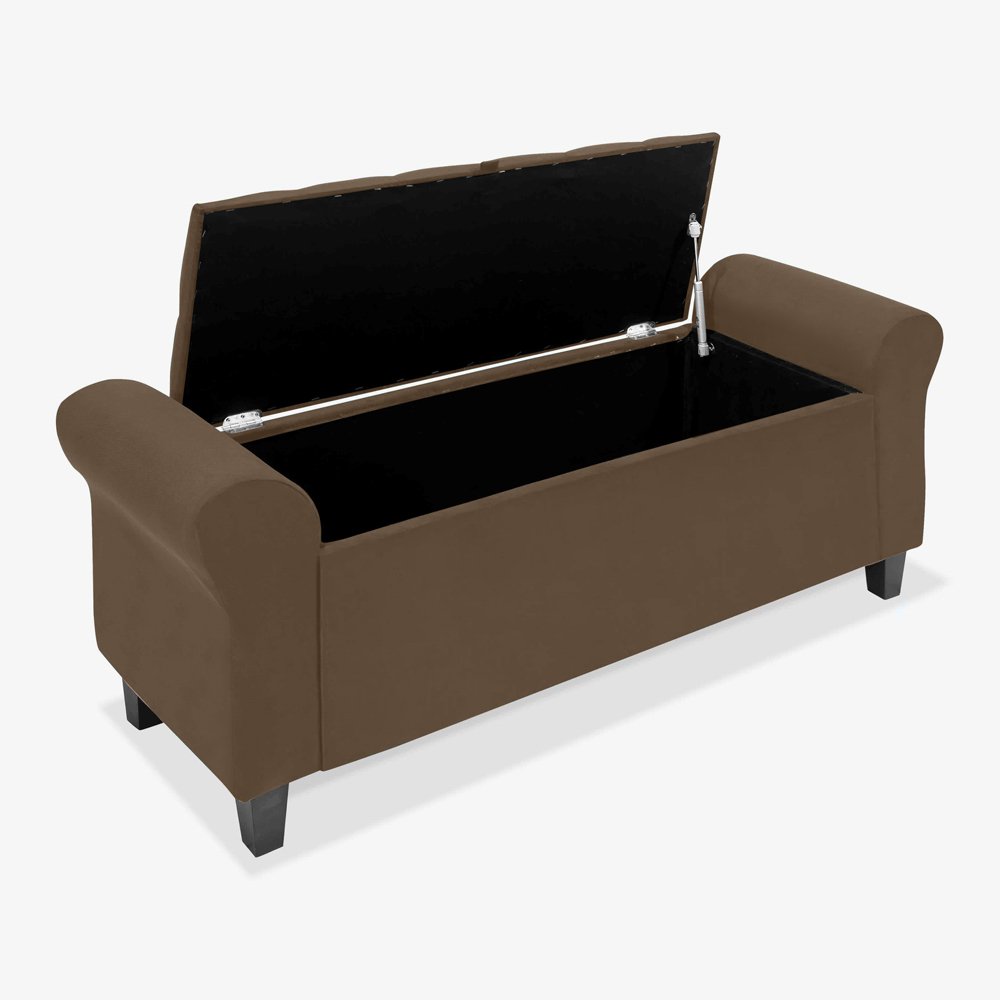 Recamier Baú Calçadeira Para Cama Box Queen 150 cm Dubai Várias Cores LH Móveis Recamier Dubai 1.50  - 7