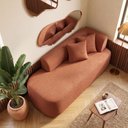 Ver imagem 5 de Sofá Orgânico Curvo Feijão Confortável Sala Estúdio Noma Bouclê Terracota Vimont Moveis