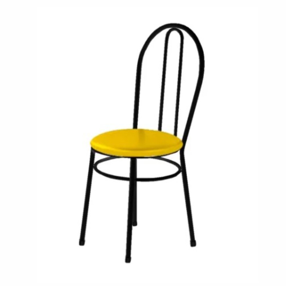 Cadeira Redonda Para Mesa De Jantar 134 Preto/Amarelo - 1