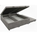 Ver imagem 2 de Cama Box Bau Queen Bipartido C/ Cama Auxiliar Suede 47x158x198 - Santo Box:cinza