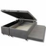 Cama Box Bau Queen Bipartido C/ Cama Auxiliar Suede 47x158x198 - Santo Box:cinza - 1