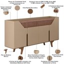 Ver imagem 5 de Aparador Buffet para Sala de Jantar 4 Portas 160cm Devon B02 Fendi Freijó - Lyam Decor