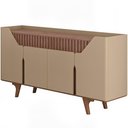 Ver imagem 7 de Aparador Buffet para Sala de Jantar 4 Portas 160cm Devon B02 Fendi Freijó - Lyam Decor