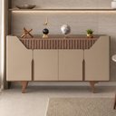 Ver imagem 4 de Aparador Buffet para Sala de Jantar 4 Portas 160cm Devon B02 Fendi Freijó - Lyam Decor
