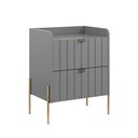 Ver imagem 4 de Mesa de Cabeceira Industrial Retro Moriah Cinza 45cm Pés de Ferro Palito
