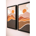 Ver imagem 5 de Conjunto 3 Quadros Decorativos por do Sol com Moldura Preta em Tecido Canvas P Sala Quarto 50x75cm