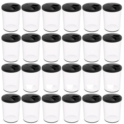 Kit 24 Farinheiras Porta Farofa Temperos 400ml Crippa Preto Restaurantes
