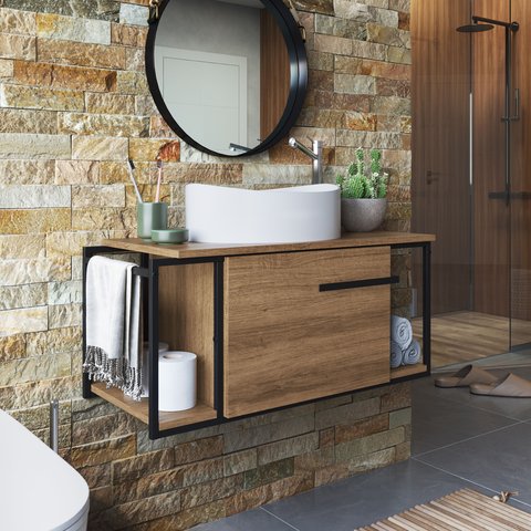 Gabinete Suspenso Para Banheiro 80cm P1019 Mel Com Cuba Berlin Branca