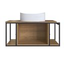 Ver imagem 5 de Gabinete Suspenso para Banheiro 80cm P1019 Mel com Cuba Berlin Branca Marrom/Preto