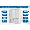 Ver imagem 2 de Guarda Roupa Solteiro 3 Portas e 9 Gavetas e Pés Click 3.9 Jatoba/grafitte - Santos Andirá