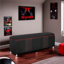 Ver imagem 1 de Baú Organizador Fighter para Quarto Gamer 140cm Corino:preto e Vermelho