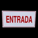 Ver imagem 2 de Placa de Sinalização Entrada 15x30 Cm Branca Letra Vermelha