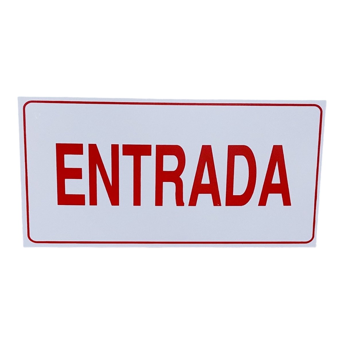 Placa de Sinalização Entrada 15x30 Cm Branca Letra Vermelha ...