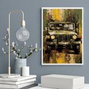 Ver imagem 2 de Quadro Decorativo Abstrato Jeep 45x34cm - com Vidro:moldura Branca