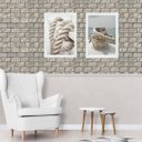 Ver imagem 2 de Kit 2 Quadros Coleção Praia Soft - Cordas 33x24cm - com Vidro:madeira Preta