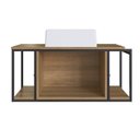 Ver imagem 3 de Gabinete Suspenso Para Banheiro 80cm P1019 Mel Com Cuba Ametista Branca