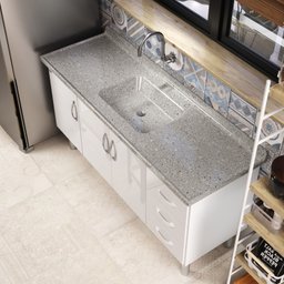 Pia Sintética para Cozinha 160cm X 55cm - 2 Pia Sintética para Cozinha 160cm X 55cm - 2