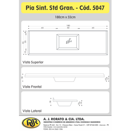 Pia Sintética para Cozinha 180cm X 55cm - 4
