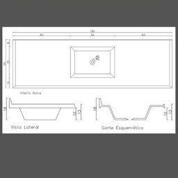 Pia Sintética para Cozinha 180cm X 55cm - 3