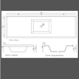 Pia Sintética para Cozinha 180cm X 55cm - 3
