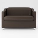 Ver imagem 4 de Kit Namoradeira + 02 Poltronas Decorativas Tecido Courino Cor:Marrom