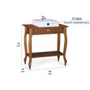 Ver imagem 5 de Bancada Aparador Mini Lavabo com Cuba 1 Gaveta Pés Luiz Xv Dália 3062 - Imbuia Glazer