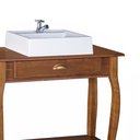 Ver imagem 4 de Bancada Aparador Mini Lavabo com Cuba 1 Gaveta Pés Luiz Xv Dália 3062 - Imbuia Glazer