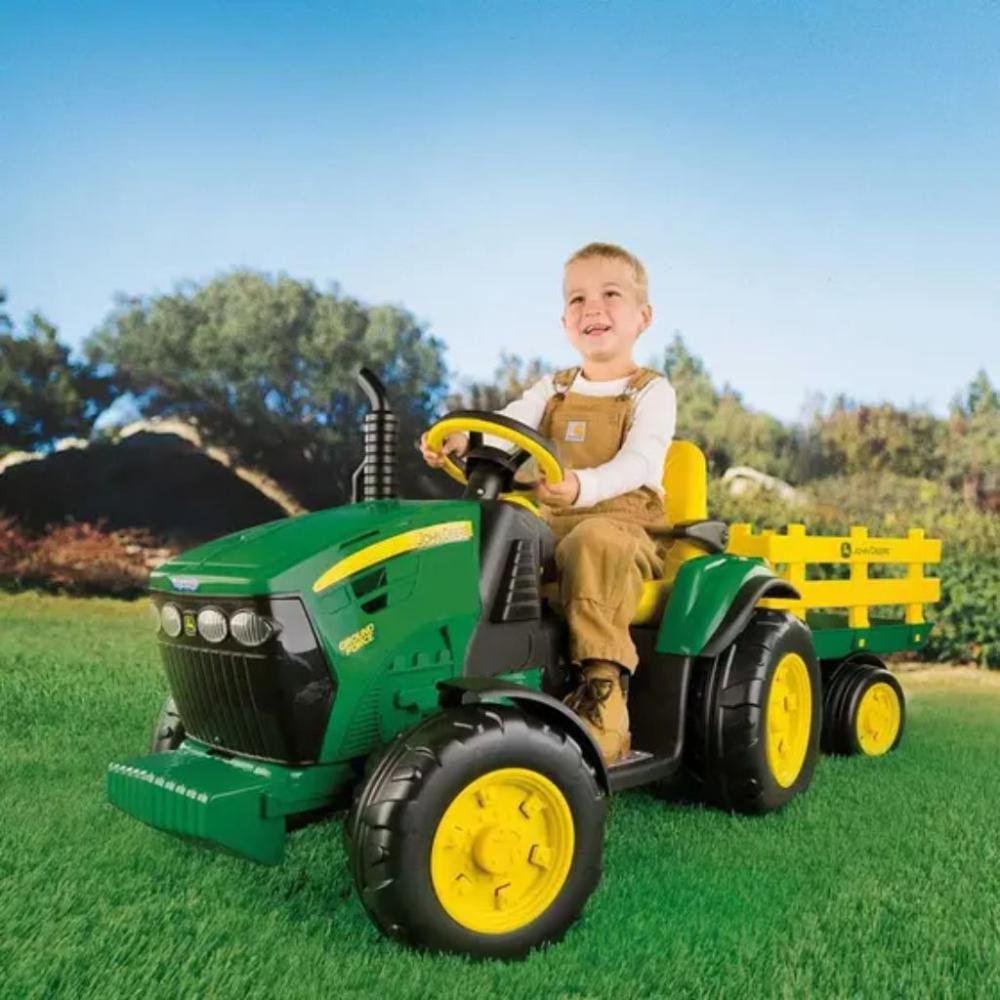 Trator Infantil Elétrico John Deere Ground Force Peg Pérego Verde - 4