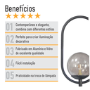 Ver imagem 6 de Arandela Parede ONLINE  PRETA Globo de Vidro FUME - 4124-3-FU