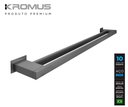 Ver imagem 3 de Toalheiro Duplo 80 cm Inox Grafite - Kromus RT0310-80G