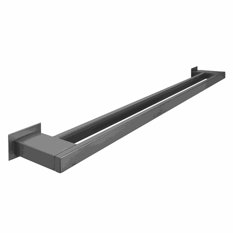 Toalheiro Duplo 80 cm Inox Grafite - Kromus RT0310-80G