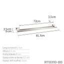 Ver imagem 4 de Toalheiro Duplo 80 cm Inox Grafite - Kromus RT0310-80G