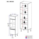 Ver imagem 3 de Paneleiro Armário Cozinha para Forno/Micro-Ondas 2 Portas Milano Multimóveis MP2393 - Vanilla